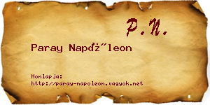 Paray Napóleon névjegykártya